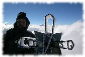 Big Gee on the summit of Iliniza Norte