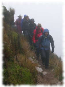 Gee's group of stalwart climbers making it up Cerro Imbabura