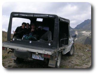 The three of us in the truck